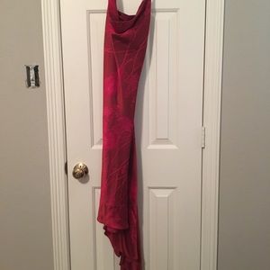 High - low red pageant dress